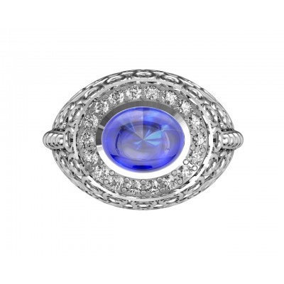 Victoria Blue Sapphire & Diamond Ring